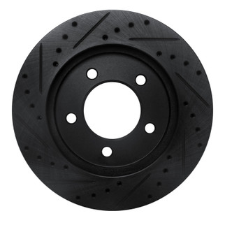R1 97-02 Ford Expedition Front Right Drilled & Slotted Black Brake Rotor