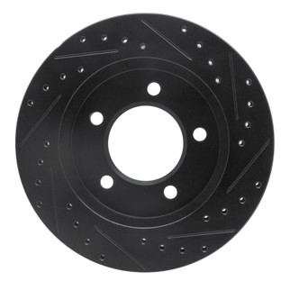 R1 97-02 Ford Expedition Front Left Drilled & Slotted Black Brake Rotor