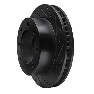 R1 99-05 Ford F-250 4WD (Super Duty) Front Right Drilled & Slotted Black Brake Rotor