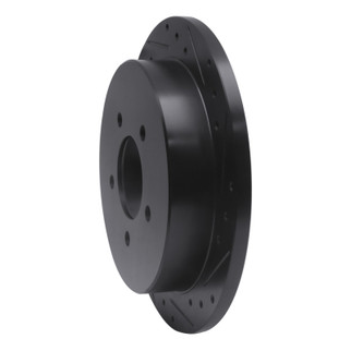 R1 97-04 Ford F-150 RWD Rear Right Drilled & Slotted Black Brake Rotor
