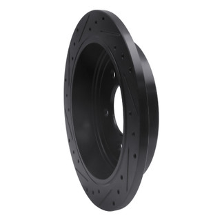 R1 97-04 Ford F-150 RWD Rear Right Drilled & Slotted Black Brake Rotor