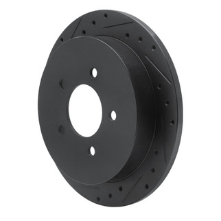 R1 97-04 Ford F-150 RWD Rear Left Drilled & Slotted Black Brake Rotor