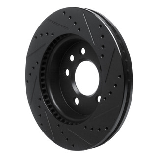 R1 10-17 Volkswagen AMAROK (Mexico) Front Left Drilled & Slotted Black Brake Rotor
