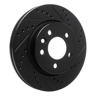 R1 10-17 Volkswagen AMAROK (Mexico) Front Right Drilled & Slotted Black Brake Rotor