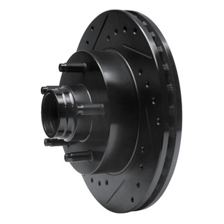 R1 98-02 Ford Ranger (USA/Canada) Front Left Drilled & Slotted Black Brake Rotor