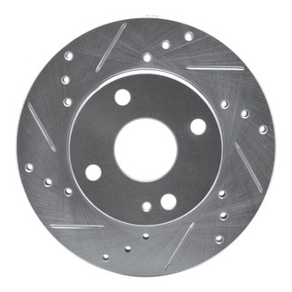 R1 90-93 Mazda Miata Front Left Drilled & Slotted Silver Brake Rotor