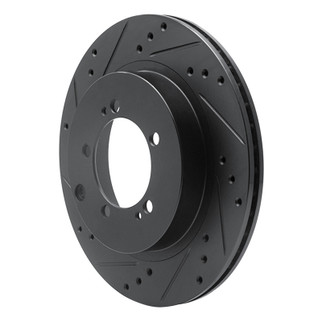 R1 93-99 Dodge STEALTH Rear Left Drilled & Slotted Black Brake Rotor