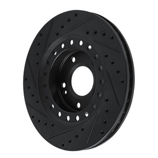 R1 93-99 Dodge STEALTH Front Right Drilled & Slotted Black Brake Rotor