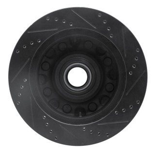 R1 99-02 Ford F-250 2WD (Super Duty) Front Left Drilled & Slotted Black Brake Rotor