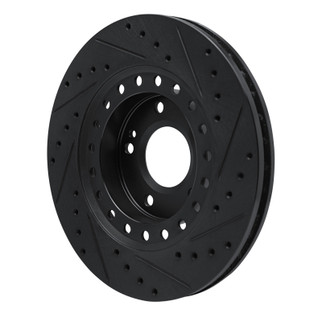 R1 93-99 Dodge STEALTH Front Left Drilled & Slotted Black Brake Rotor
