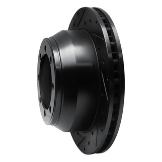 R1 99-04 Ford F-350 Super Duty 2WD Rear Left Drilled & Slotted Black Brake Rotor