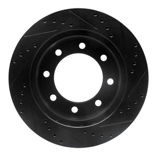 R1 99-99 Ford F-250 4WD (Super Duty) Front Left Drilled & Slotted Black Brake Rotor