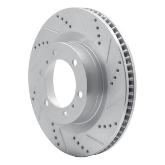R1 10-24 Lexus GX460 Front Right Drilled & Slotted Silver Brake Rotor