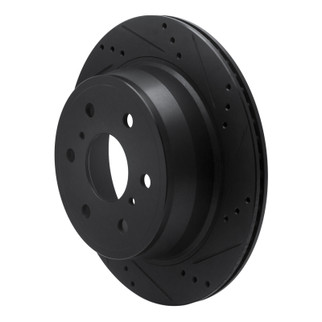 R1 97-02 Ford F-250 2WD (Excl Super Duty) Front Right Drilled & Slotted Black Brake Rotor