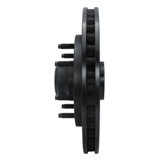 R1 97-02 Ford F-250 2WD (Excl Super Duty) Front Left Drilled & Slotted Black Brake Rotor