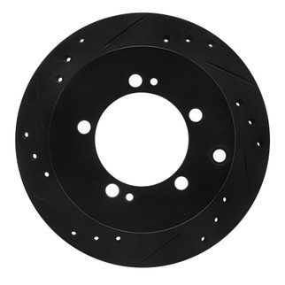 R1 91-99 Dodge STEALTH Rear Left Drilled & Slotted Black Brake Rotor