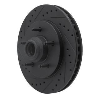 R1 97-00 Ford Expedition Front Left Drilled & Slotted Black Brake Rotor
