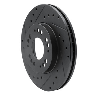 R1 91-04 Dodge STEALTH Front Left Drilled & Slotted Black Brake Rotor