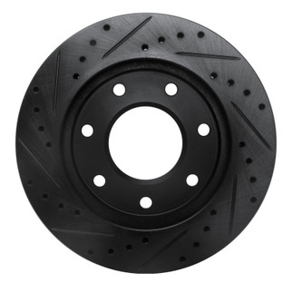 R1 97-04 Ford F-150 4WD Front Right Drilled & Slotted Black Brake Rotor