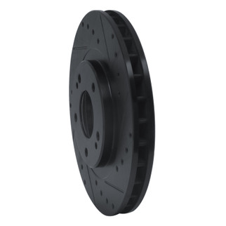 R1 91-93 Dodge STEALTH Front Right Drilled & Slotted Black Brake Rotor