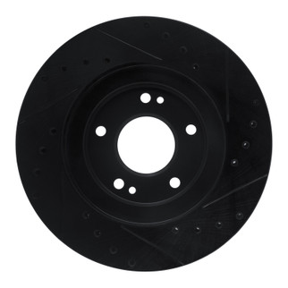 R1 91-93 Dodge STEALTH Front Left Drilled & Slotted Black Brake Rotor