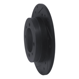 R1 88-93 Dodge 2000 GTX Rear Left Drilled & Slotted Black Brake Rotor