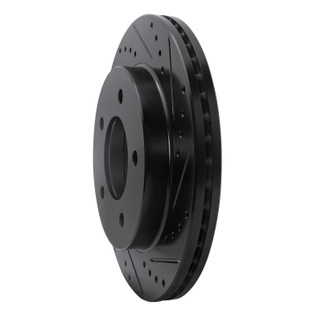 R1 97-04 Ford F-150 4WD Front Right Drilled & Slotted Black Brake Rotor
