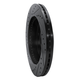 R1 97-04 Ford F-150 4WD Front Right Drilled & Slotted Black Brake Rotor
