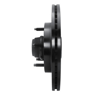 R1 97-99 Ford F-150 RWD Front Left Drilled & Slotted Black Brake Rotor