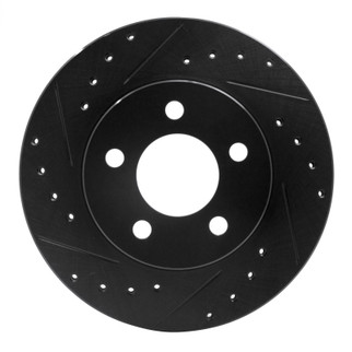 R1 95-02 Ford Ranger (USA/Canada) Front Left Drilled & Slotted Black Brake Rotor