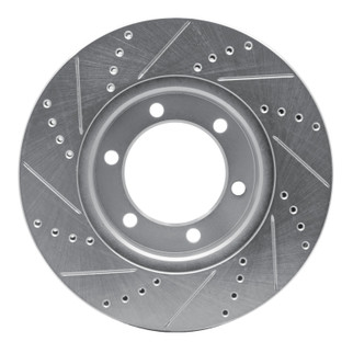 R1 00-07 Toyota SEQUOIA Front Right Drilled & Slotted Silver Brake Rotor