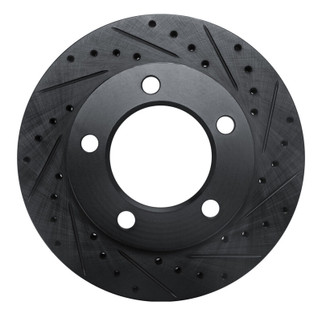 R1 94-96 Ford F-150 4WD Front Right Drilled & Slotted Black Brake Rotor