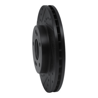R1 90-97 Infiniti J30 Front Left Drilled & Slotted Black Brake Rotor