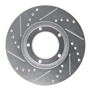 R1 84-95 Toyota Pickup Front Right Drilled & Slotted Silver Brake Rotor