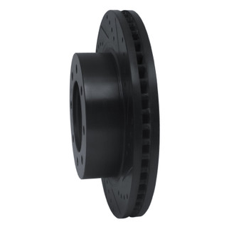 R1 12-21 Nissan NV1500 Front Right Drilled & Slotted Black Brake Rotor