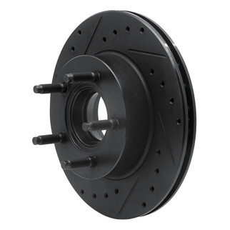 R1 90-94 Ford Explorer Front Left Drilled & Slotted Black Brake Rotor