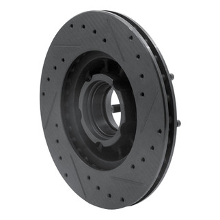 R1 90-94 Ford Explorer Front Left Drilled & Slotted Black Brake Rotor