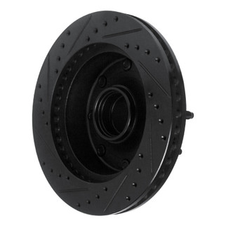 R1 86-94 Ford E-250 Econoline Club Wagon Front Right Drilled & Slotted Black Brake Rotor