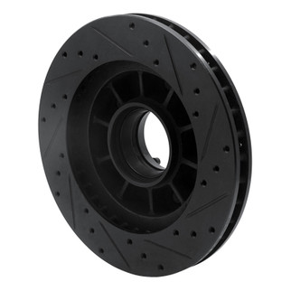 R1 86-88 Ford Bronco Front Left Drilled & Slotted Black Brake Rotor