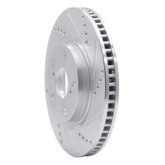 R1 06-20 Lexus ES350 Front Right Drilled & Slotted Silver Brake Rotor