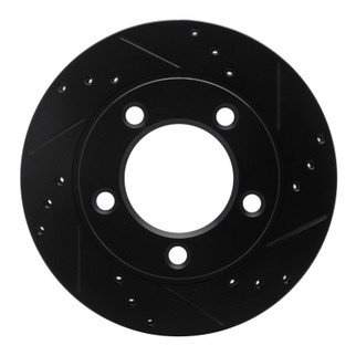 R1 76-93 Ford F-150 4WD Front Right Drilled & Slotted Black Brake Rotor