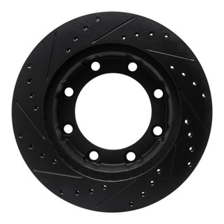 R1 77-79 Ford F-250 4WD (Excl Super Duty) Front Right Drilled & Slotted Black Brake Rotor