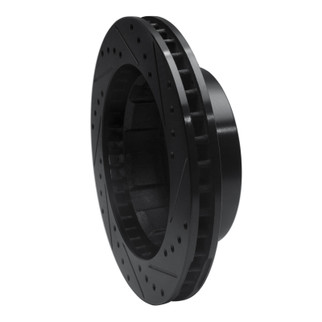 R1 76-79 Ford F-250 4WD (Excl Super Duty) Front Left Drilled & Slotted Black Brake Rotor