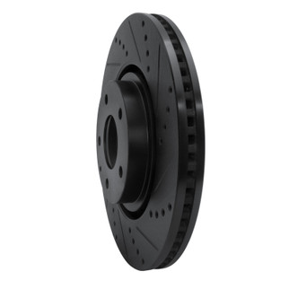 R1 16-25 Mazda CX-5 Front Right Drilled & Slotted Black Brake Rotor