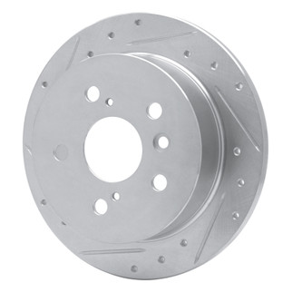 R1 02-08 Lexus ES300 Rear Left Drilled & Slotted Silver Brake Rotor