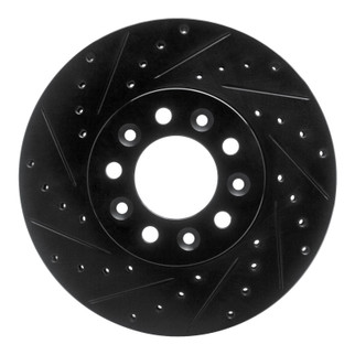 R1 99-03 Ford Windstar Front Left Drilled & Slotted Black Brake Rotor