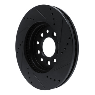 R1 04-07 Ford Freestar Front Left Drilled & Slotted Black Brake Rotor