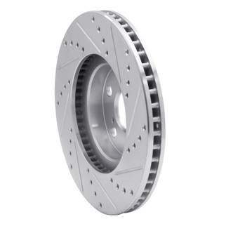 R1 00-10 Pontiac Vibe Front Left Drilled & Slotted Silver Brake Rotor