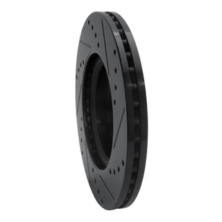 R1 13-25 Nissan Altima Front Left Drilled & Slotted Black Brake Rotor