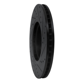 R1 07-17 Nissan Juke Front Left Drilled & Slotted Black Brake Rotor